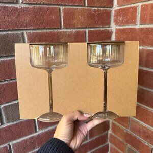 TARGET BULLSEYE PLAYGROUND RIBBED COUPE DRINKING GLASSES 2CT